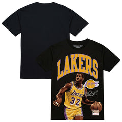 Magic Johnson Los Angeles Lakers Hardwood Classics Player Arch T-Shirt Black - Mitchell & Ness
