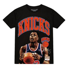 Patrick Ewing New York Knicks Hardwood Classics Player Arch T-Shirt Black - Mitchell & Ness