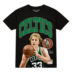 Larry Bird Boston Celtics Hardwood Classics Player Arch T-Shirt Black - Mitchell & Ness