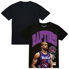 Vince Carter Toronto Raptors Hardwood Classics Player Arch T-Shirt Black - Mitchell & Ness