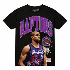 Vince Carter Toronto Raptors Hardwood Classics Player Arch T-Shirt Black - Mitchell & Ness