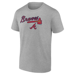Atlanta Braves Team Lockup T-Shirt - Heather Gray T-shirts