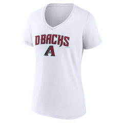 Arizona Diamondbacks Women's Team Lockup V-Neck T-Shirt - White T-shirts