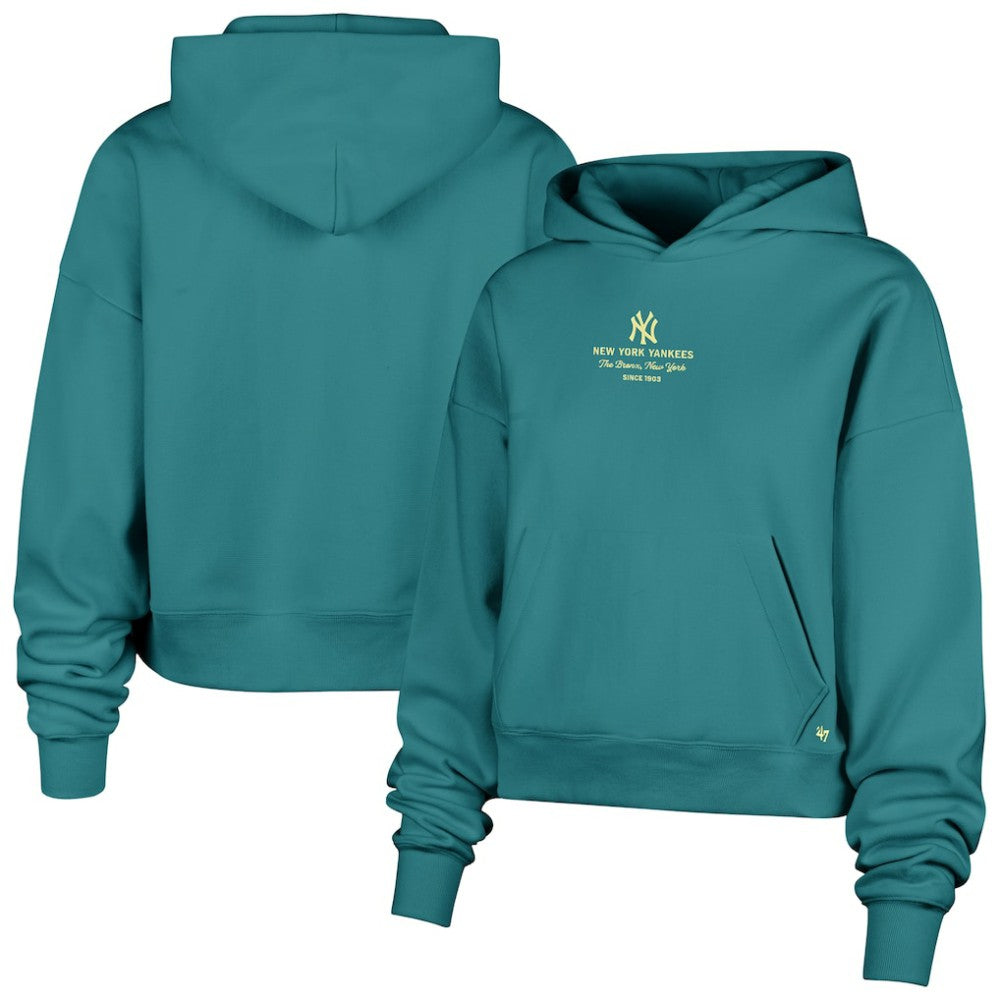 New York Yankees '47 Women's Contemporary Basics Anderson Foundation Hoodie - Teal Hoodies