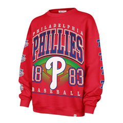 Philadelphia Phillies '47 Women's Trendy Team Go Big Oversized Sweatshirt - Red Sweatshirts