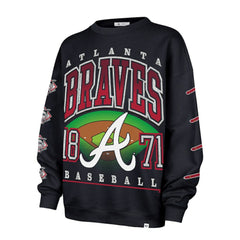 Atlanta Braves '47 Women's Trendy Team Go Big Oversized Sweatshirt - Navy Sweatshirts