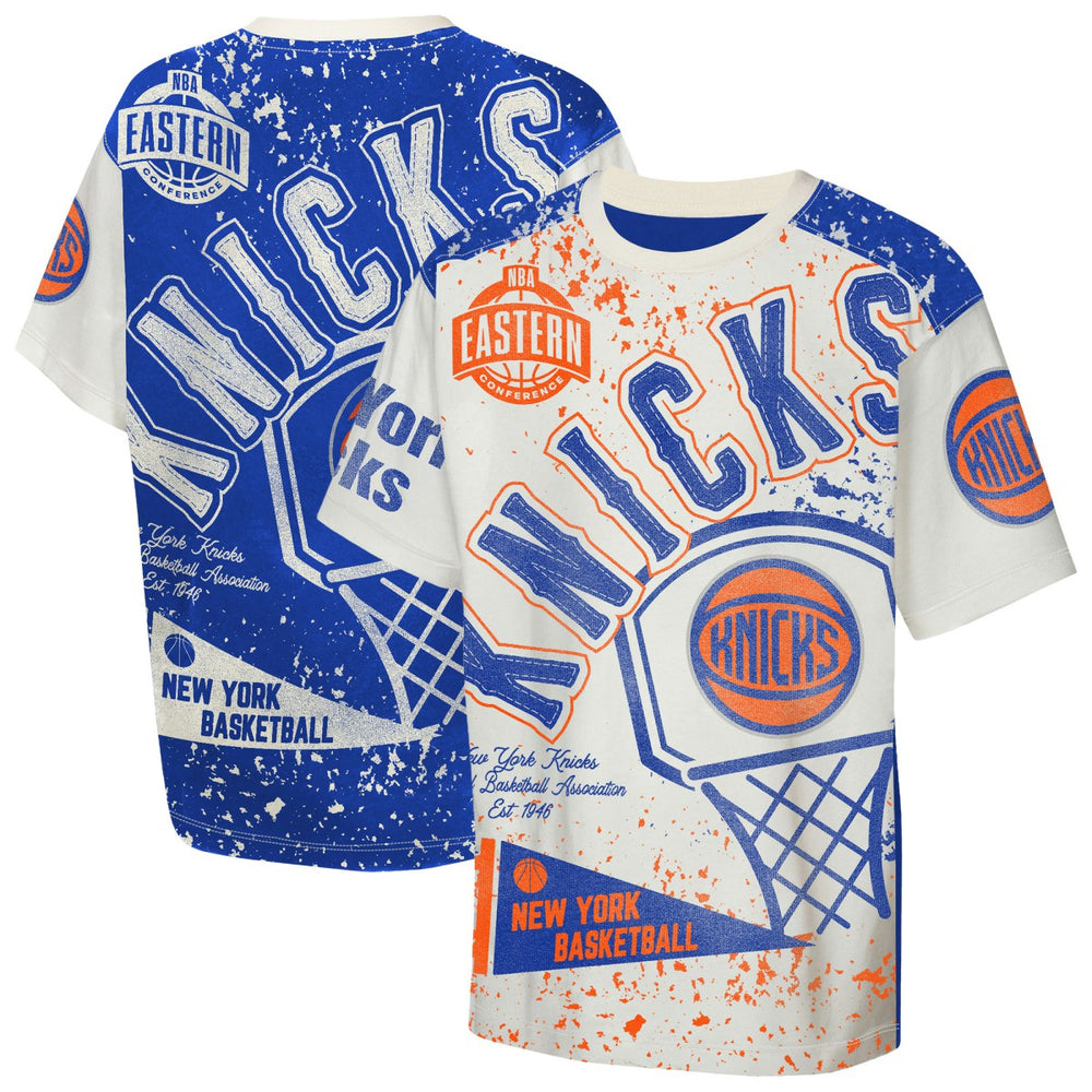 New York Knicks Outerstuff Youth Top Player All-Over-Print T-Shirt Cream