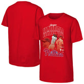 Bryce Harper Philadelphia Phillies Outerstuff Youth Triple Player Graphic T-Shirt - Red T-shirts