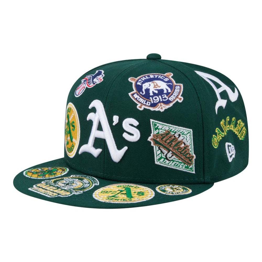 Athletics New Era All Over 59FIFTY Fitted Hat - Green Hats