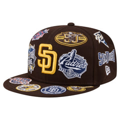 San Diego Padres New Era All Over 59FIFTY Fitted Hat - Brown Hats