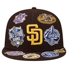 San Diego Padres New Era All Over 59FIFTY Fitted Hat - Brown Hats