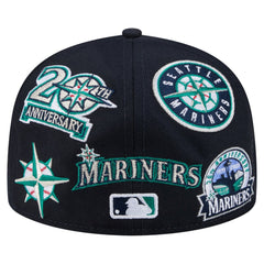 Seattle Mariners New Era All Over 59FIFTY Fitted Hat - Navy Hats