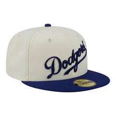 Los Angeles Dodgers New Era Two-Tone Stitch 59FIFTY Fitted Hat - Cream Hats