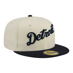 Detroit Tigers New Era Two-Tone Stitch 59FIFTY Fitted Hat - Cream Hats