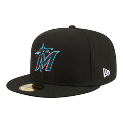 Miami Marlins New Era Hidden Hit 59FIFTY Fitted Hat - Black Hats