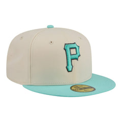 Pittsburgh Pirates New Era Two-Tone Color Pack 59FIFTY Fitted Hat - Light Beige/Turquoise Hats