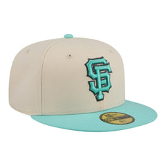 San Francisco Giants New Era Two-Tone Color Pack 59FIFTY Fitted Hat - Light Beige/Turquoise Hats
