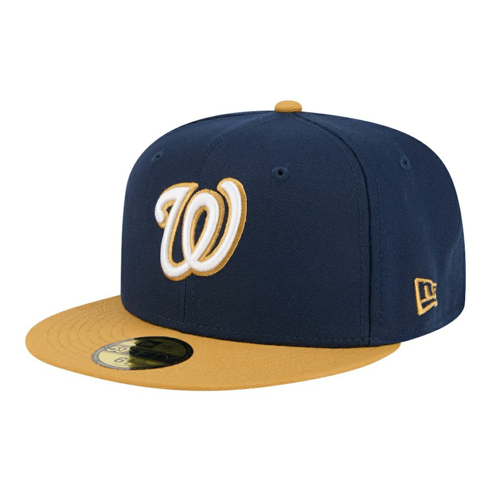 Washington Nationals New Era Two-Tone Color Pack 59FIFTY Fitted Hat - Navy/Khaki Hats
