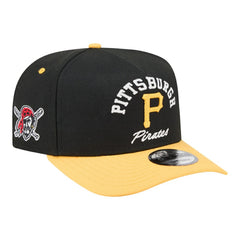 Pittsburgh Pirates New Era Arched A-Frame 9FIFTY Adjustable Hat - Black/Gold Hats