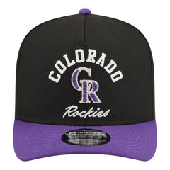 Colorado Rockies New Era Arched A-Frame 9FIFTY Adjustable Hat - Black/Purple Hats