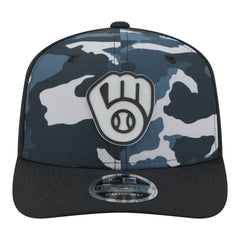 Milwaukee Brewers New Era Tonal Camo 9SEVENTY Stretch-Snap Hat - Black Hats