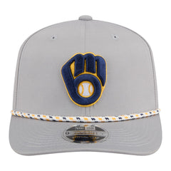 Milwaukee Brewers New Era Sport Rope 9SEVENTY Adjustable Hat - Gray Hats