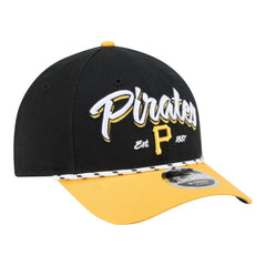 Pittsburgh Pirates New Era Team Loyal 9FORTY M-Crown Adjustable Hat - Black/Gold Hats