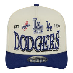 Los Angeles Dodgers New Era Throwback Tri-Hit A-Frame 9FIFTY Adjustable Hat - Cream Hats