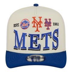 New York Mets New Era Throwback Tri-Hit A-Frame 9FIFTY Adjustable Hat - Cream Hats