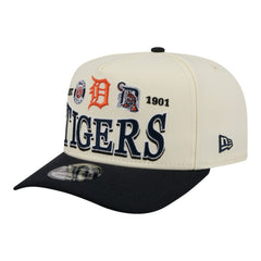 Detroit Tigers New Era Throwback Tri-Hit A-Frame 9FIFTY Adjustable Hat - Cream Hats