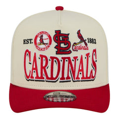 St. Louis Cardinals New Era Throwback Tri-Hit A-Frame 9FIFTY Adjustable Hat - Cream Hats