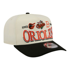 Baltimore Orioles New Era Throwback Tri-Hit A-Frame 9FIFTY Adjustable Hat - Cream Hats