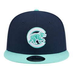 Chicago Cubs New Era 2-Tone Color Pack 9FIFTY Snapback Hat - Navy/Turquoise Hats