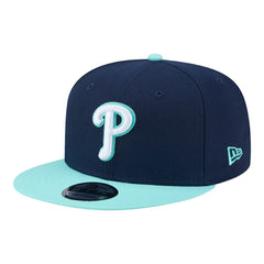 Philadelphia Phillies New Era Two-Tone Color Pack 9FIFTY Snapback Hat - Navy/Turquoise Hats