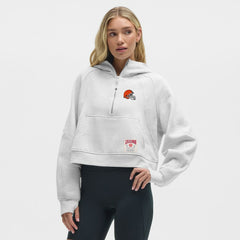 Cleveland Browns lululemon Women's Scuba Oversized Half-Zip Hoodie - Heathered Core Ultra Light Grey Hoodies