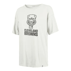 Cleveland Browns '47 Women's Dawg Pound XL Premier Sadie Oversized T-Shirt - Cream T-shirts