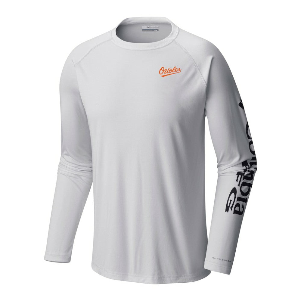 Baltimore Orioles Columbia Terminal Tackle Long Sleeve Shirt - White