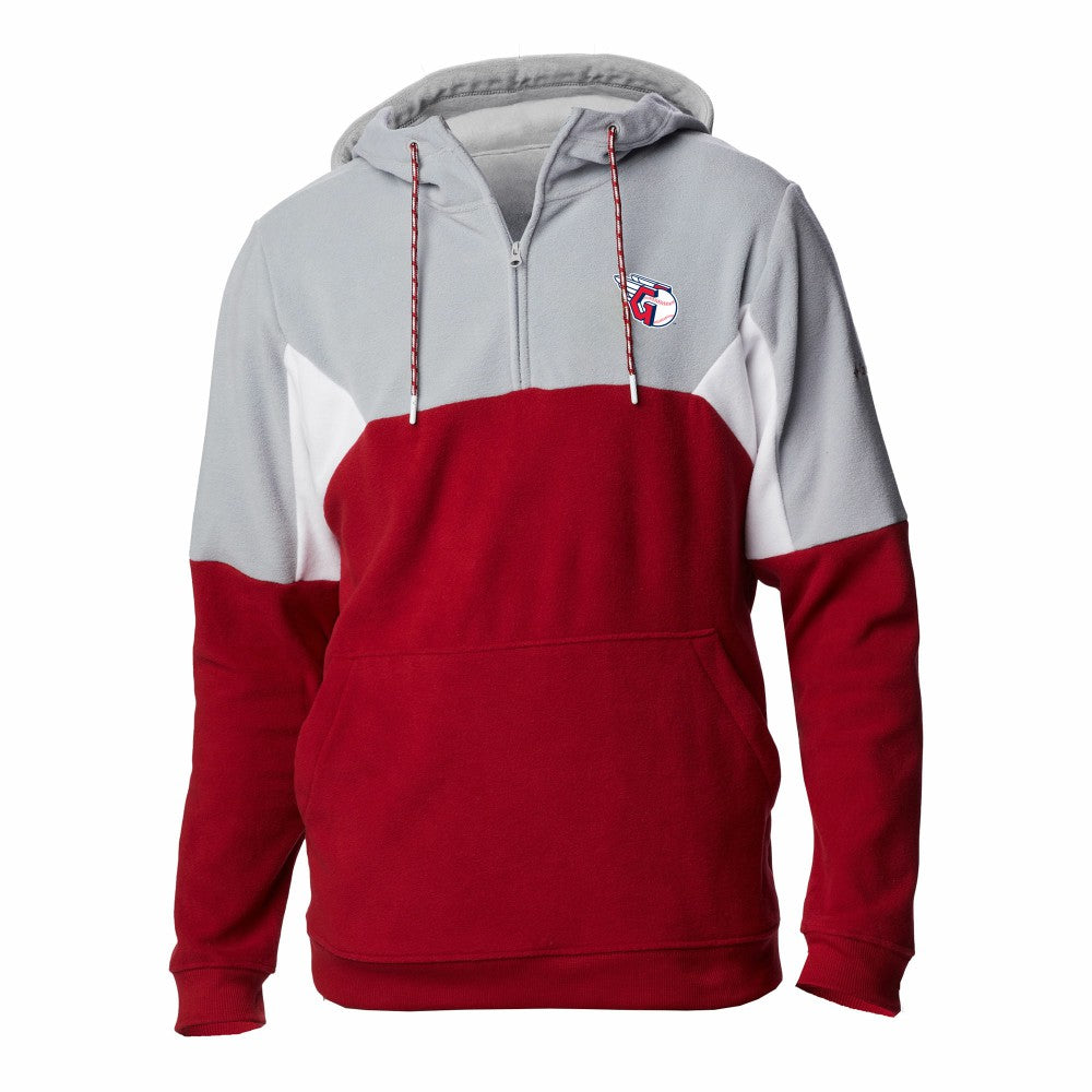Cleveland Guardians Columbia Men's Lodge Fleece Quarter-Zip Hoodie - Red Hoodies