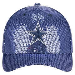 Dallas Cowboys New Era Women's Sequin 9FORTY Adjustable Hat - Navy Hats