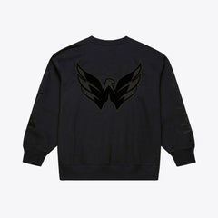 Washington Capitals Mitchell & Ness Phantom Fleece Crew Neck Sweatshirt - Black | US 203279092