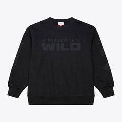 Minnesota Wild Mitchell & Ness Phantom Fleece Crew Neck Sweatshirt - Black | US 203279093