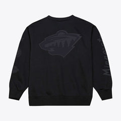 Minnesota Wild Mitchell & Ness Phantom Fleece Crew Neck Sweatshirt - Black | US 203279093