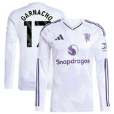 Alejandro Garnacho Manchester United 2025/26 Away Replica Long Sleeve Player Jersey White - Adidas on sale