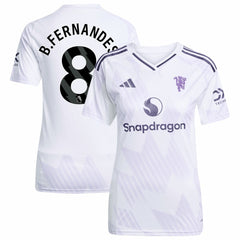 Bruno Fernandes Manchester United Women's 2025/26 Away Replica Player Jersey White - Adidas outlet
