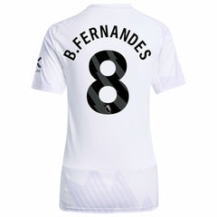 Bruno Fernandes Manchester United Women's 2025/26 Away Replica Player Jersey White - Adidas outlet