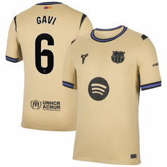 Gavi Barcelona 2025/26 Away Stadium Replica Jersey Gold - Nike discount