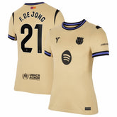 Frenkie de Jong Barcelona Women's 2025/26 Away Stadium Replica Jersey Gold - Nike cheap
