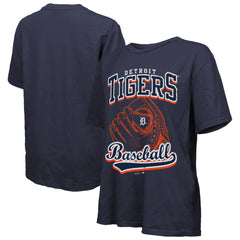 Detroit Tigers Majestic Threads Women's Oversized First Base T-Shirt - Navy T-shirts