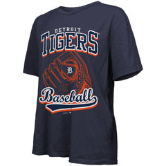 Detroit Tigers Majestic Threads Women's Oversized First Base T-Shirt - Navy T-shirts