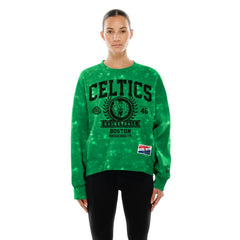 Boston Celtics Women's Throwback Collection Mineral Wash Crewneck Sweatshirt Kelly Green - New Era